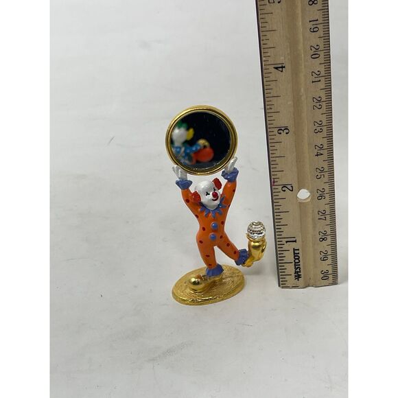 Spoontiques Vintage Pewter “Clown w/Mirror” w/a Swarovski Crystal & Gold Plating - Picture 7 of 7